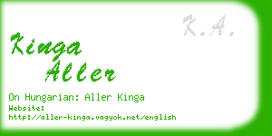 kinga aller business card